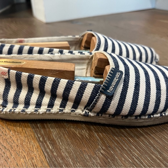 Havaianas, Navy Blue stripes Origine Relax II Espadrille women’s size 8 - Picture 2 of 5